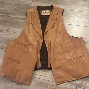 Bull genuine leather vest!